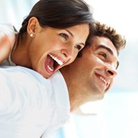 Couple horsing around